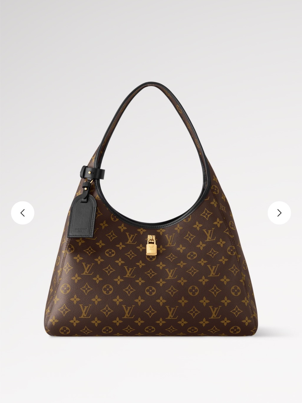 Louis Vuitton Brown Monogram Hobo Shoulder Bag with Gold Hardware